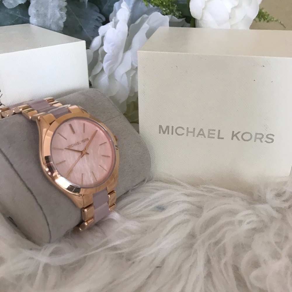 Michael Kors Women's Slim Runway two tone Watch - Picture 2 of 8